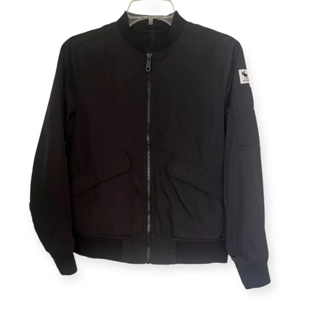 Abercrombie & Fitch Kids Boys Bomber Black Jacket Sz 11/12 (unisex)